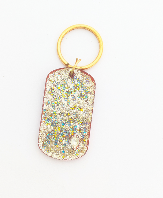 Military ID - Glitter and Gold Dog Tag