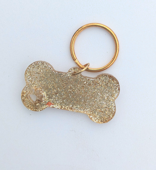 Dog Bone - Glitter and Gold Dog Tag