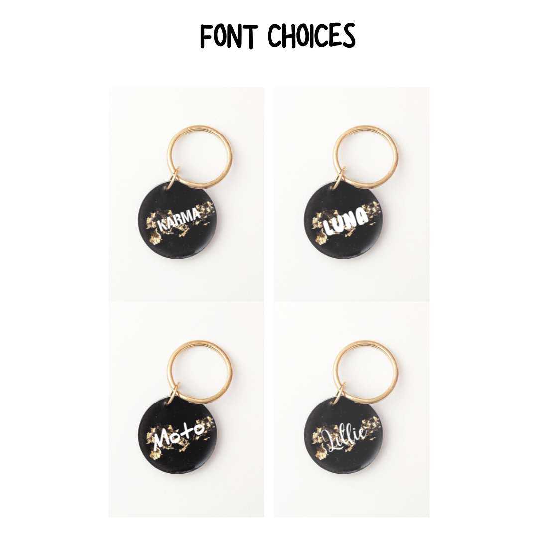 Circle - Black and Gold Dog Tag