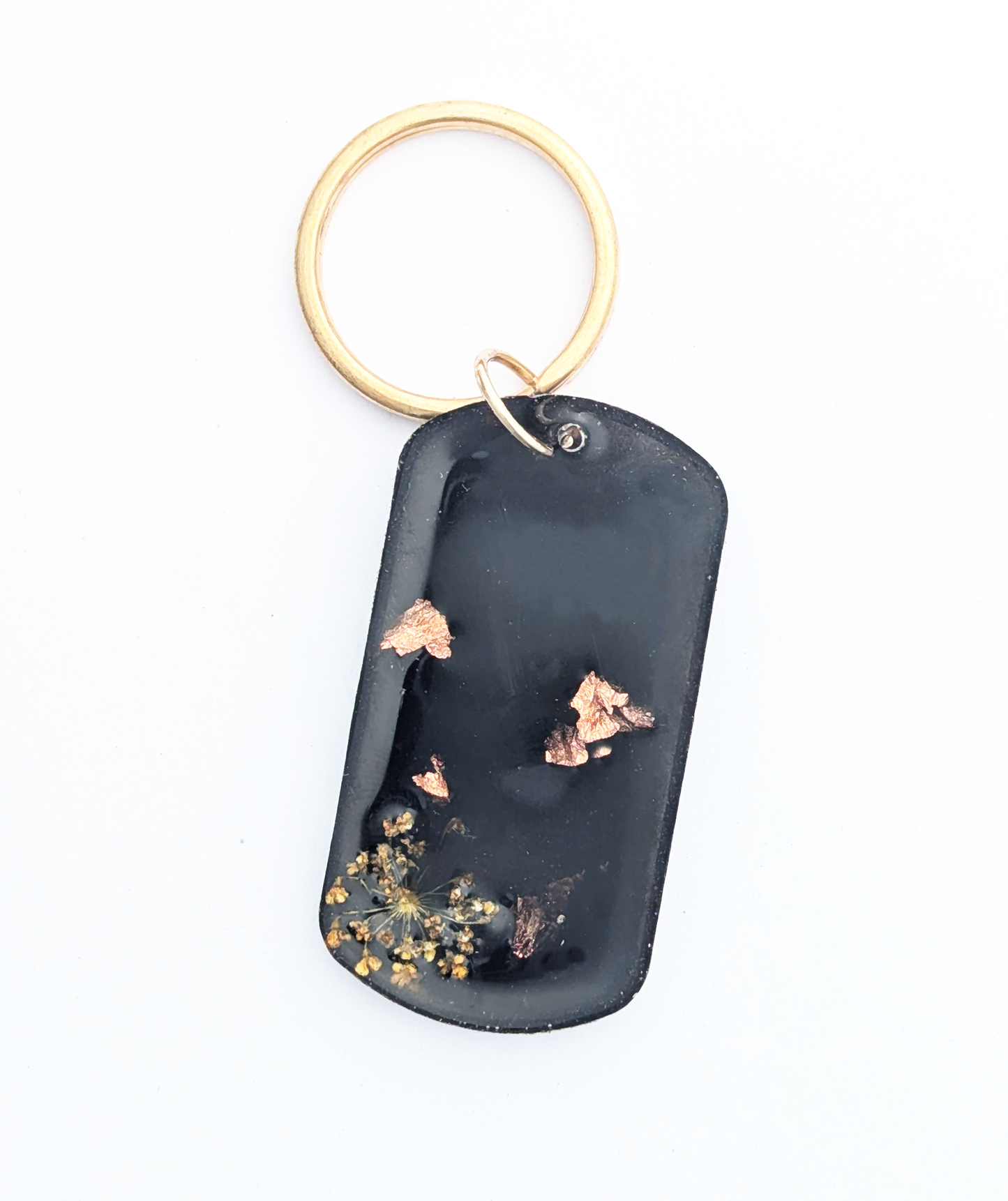 Military ID - Floral Black Dog Tag