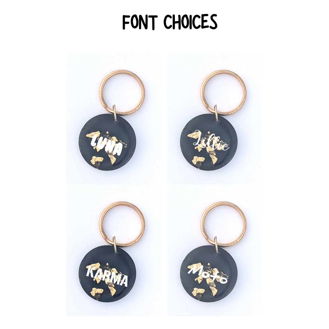 Circle - Black and Gold Dog Tag