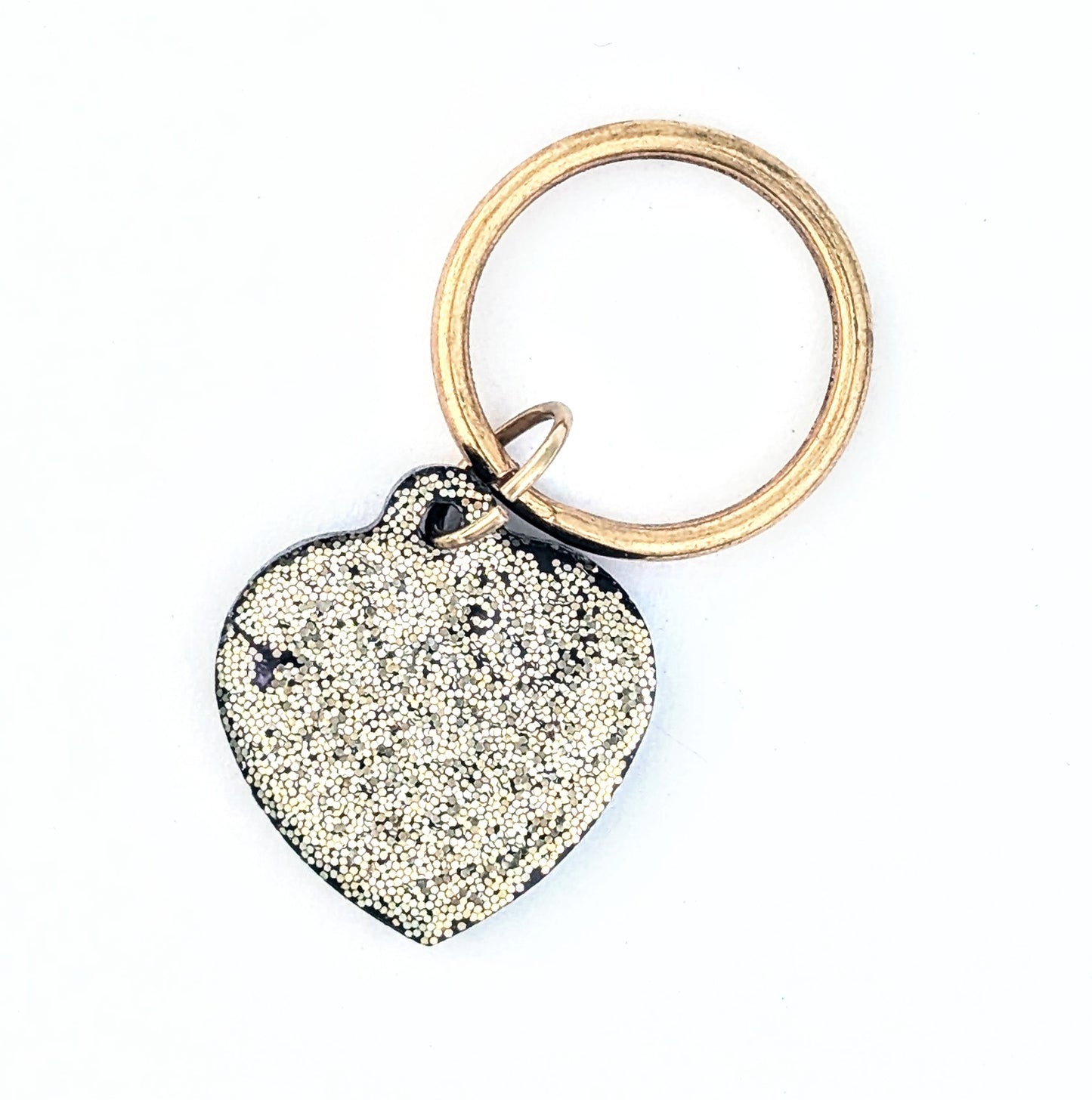 Heart - Glitter and Gold Dog Tag